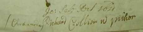 'Jo: Sale Rect. ibid, Churchwardens Richard Collier, W Pither' - courtesy WIlts & Swindon Record Office