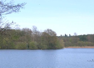 Bearwood Lake, with its memorial to a member of the Walter family