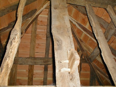 Wooden wedges are used on this joint