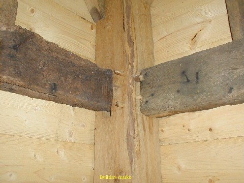 The Builder's marks allowed the frame to be taken down and re-erected on-site