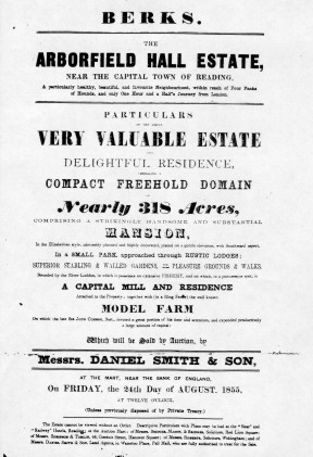 Front Page of Hall Sale document, 1855