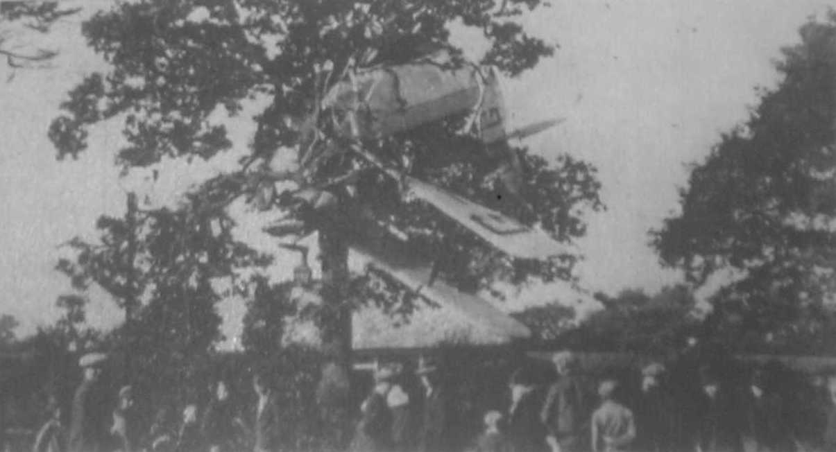 The aircraft wrapped around a tree near Broad Lane, Bracknell