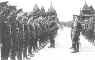 Military Inspection at Bearwood; the mansion is behind the photographer  