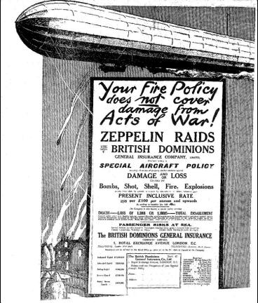 Insurance against damage from Zeppelin Raids