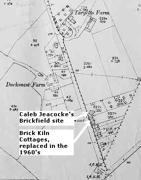 The Brickfield and Brick Kiln Cottages from a 1930's O.S. Map