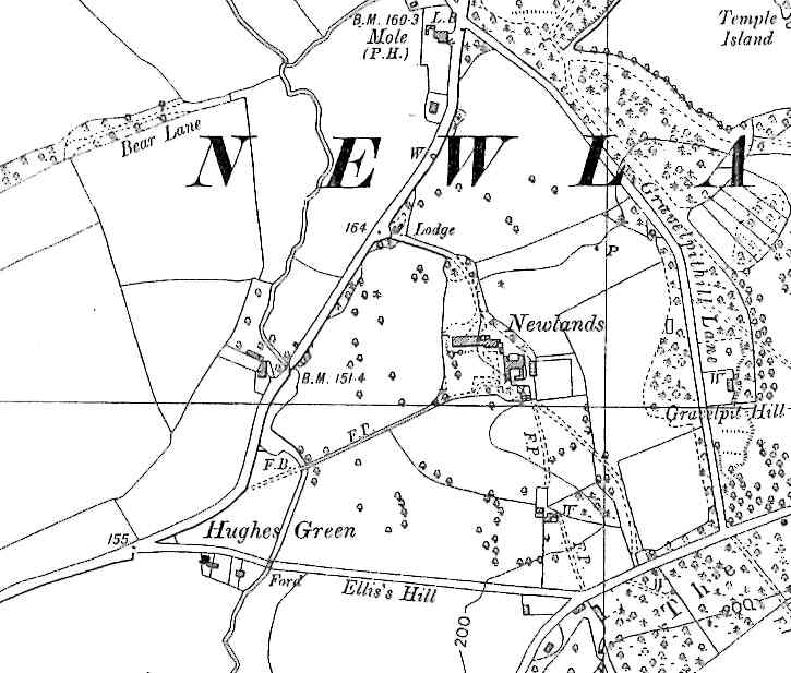 Newlands Mansion, from a 1930's OS map