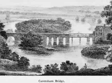 The old Caversham Bridge, before rebuilding in 1870