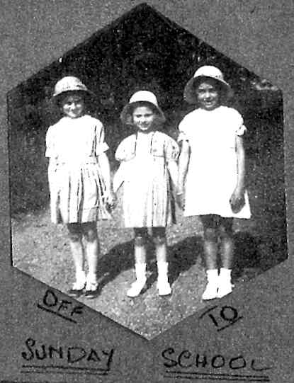 Carol off to Sunday School with the Cordery sisters