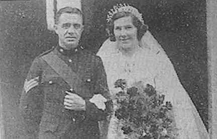 'Miss Saunders and Mr. H. Hall, married at Arborfield Cross'